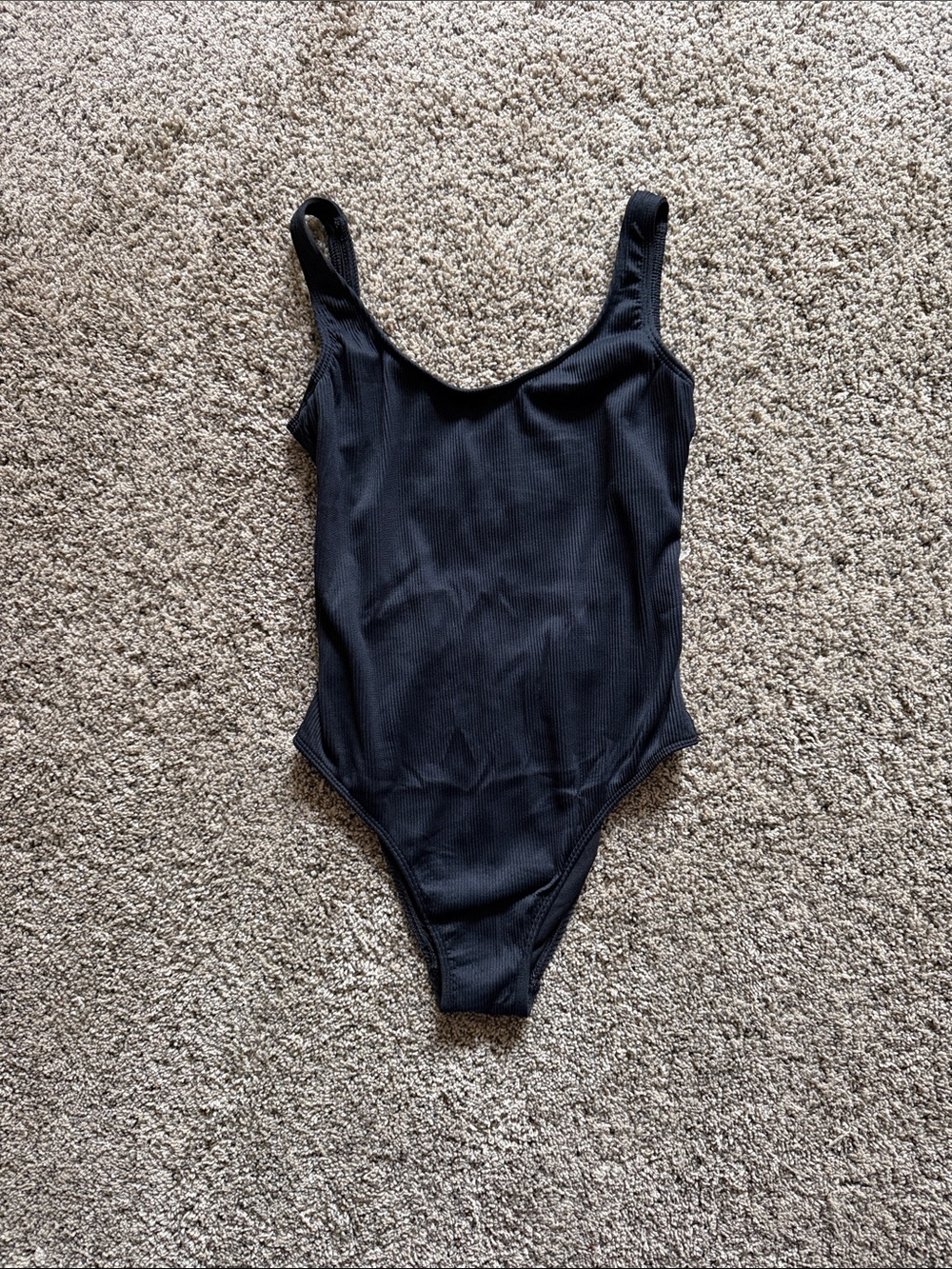 Abercrombie & Fitch Black Ribbed One-Piece